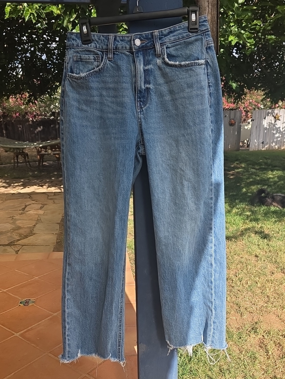 Vervet Blue Denim High Rise Wide Leg 5 Pocket Blue Jeans